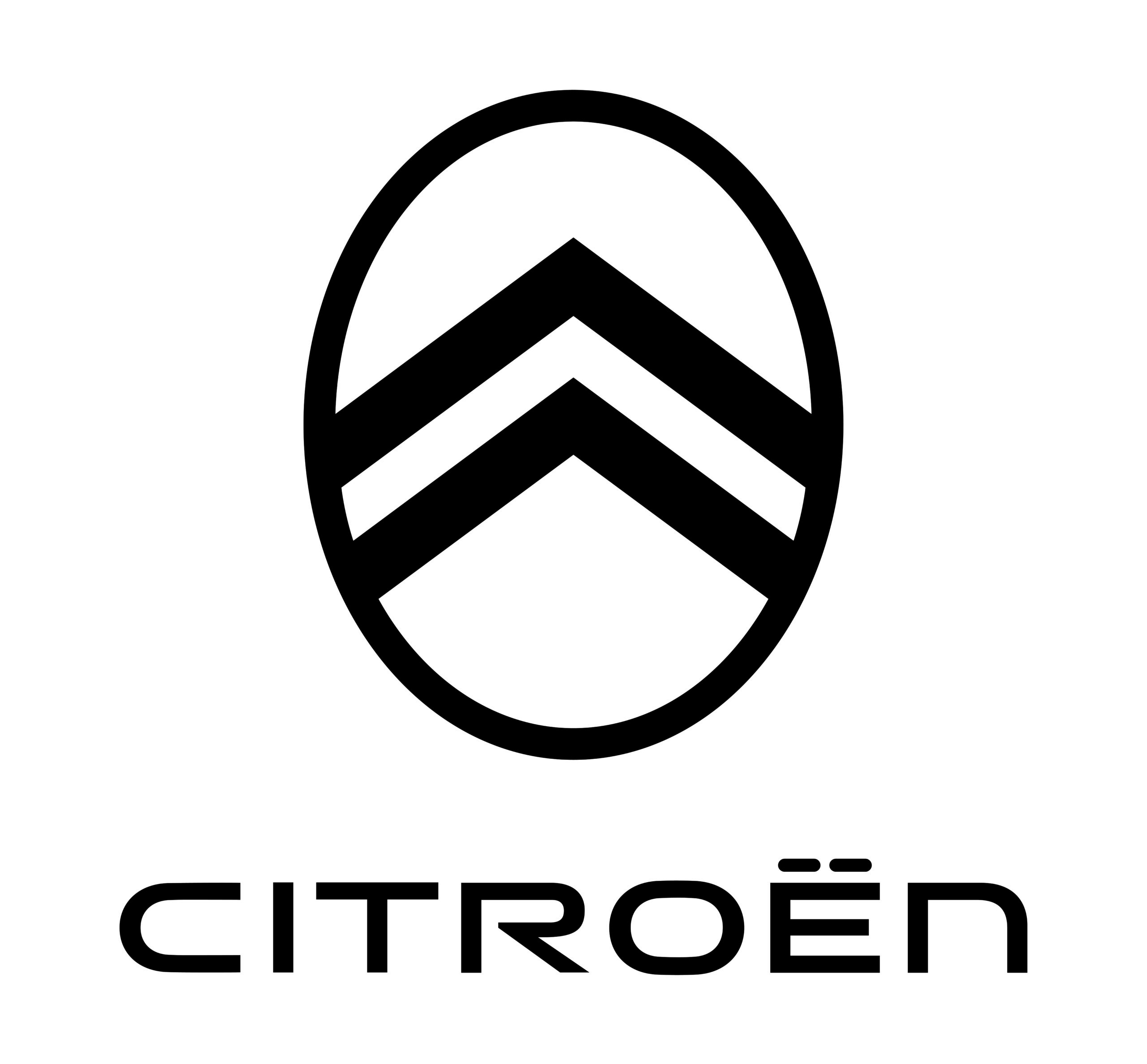 Citroën Logo von 2022, narrativ in schwarz.