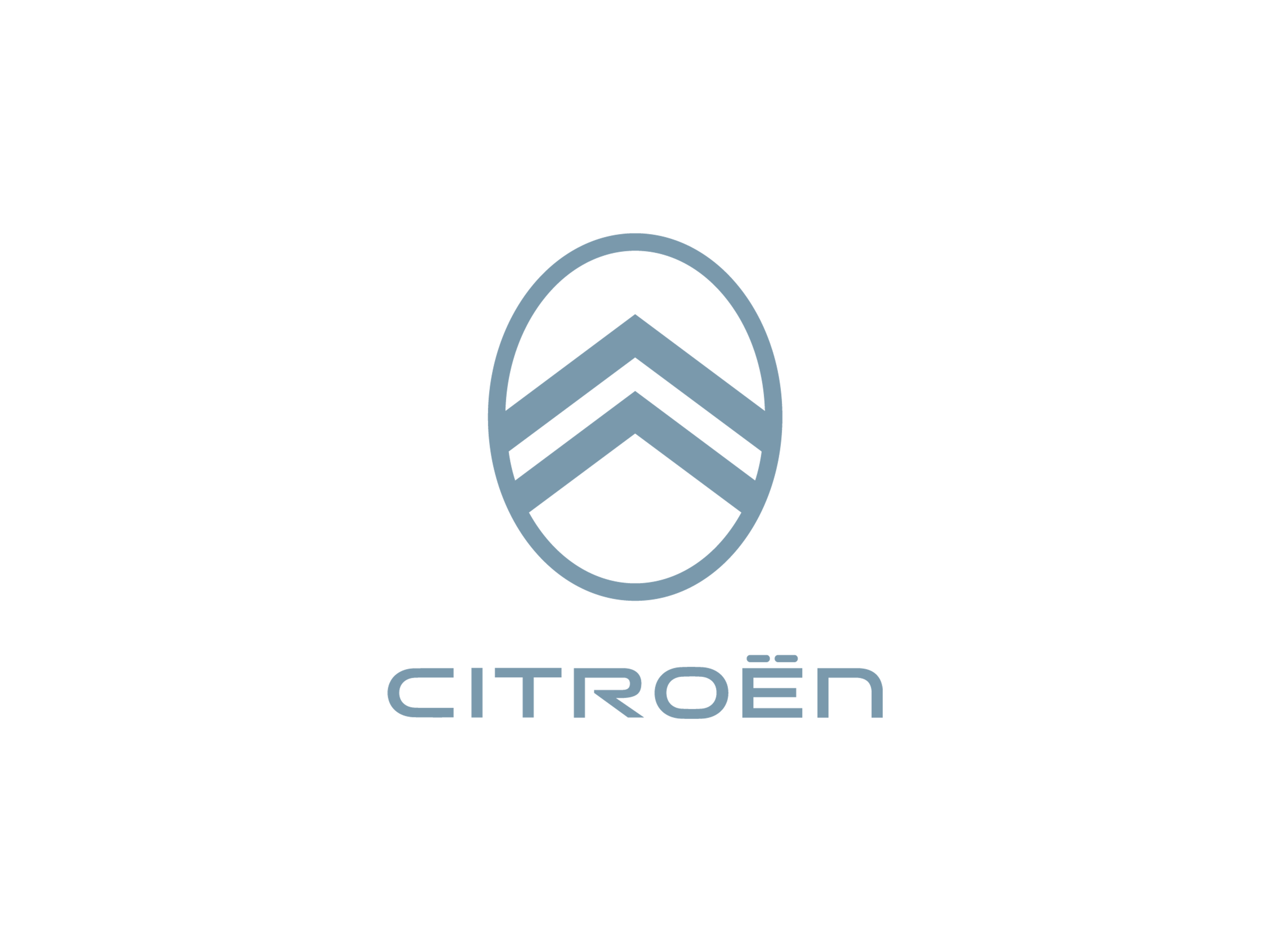 Neues Citroën Logo von 2022 in Taubenblau